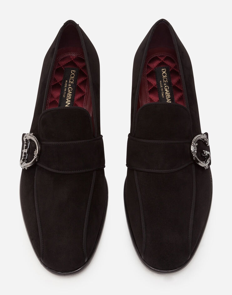 Suede loafers with baroque DG logo - 4