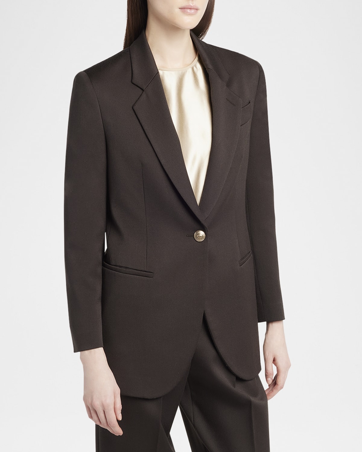 Virgin Wool Single-Breasted Blazer - 4