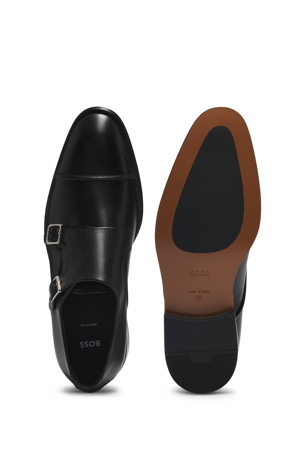 CAP-TOE DOUBLE MONK SHOES IN LEATHER - 4