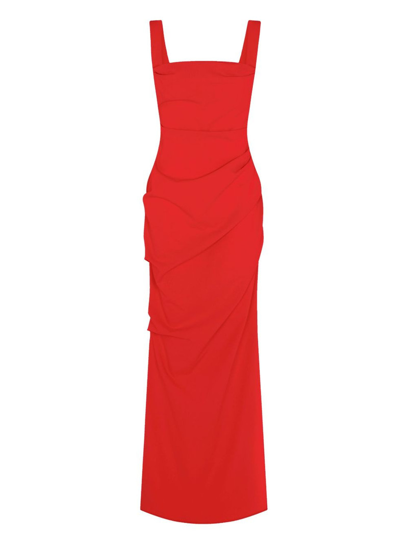 square-neck draped maxi dress 1