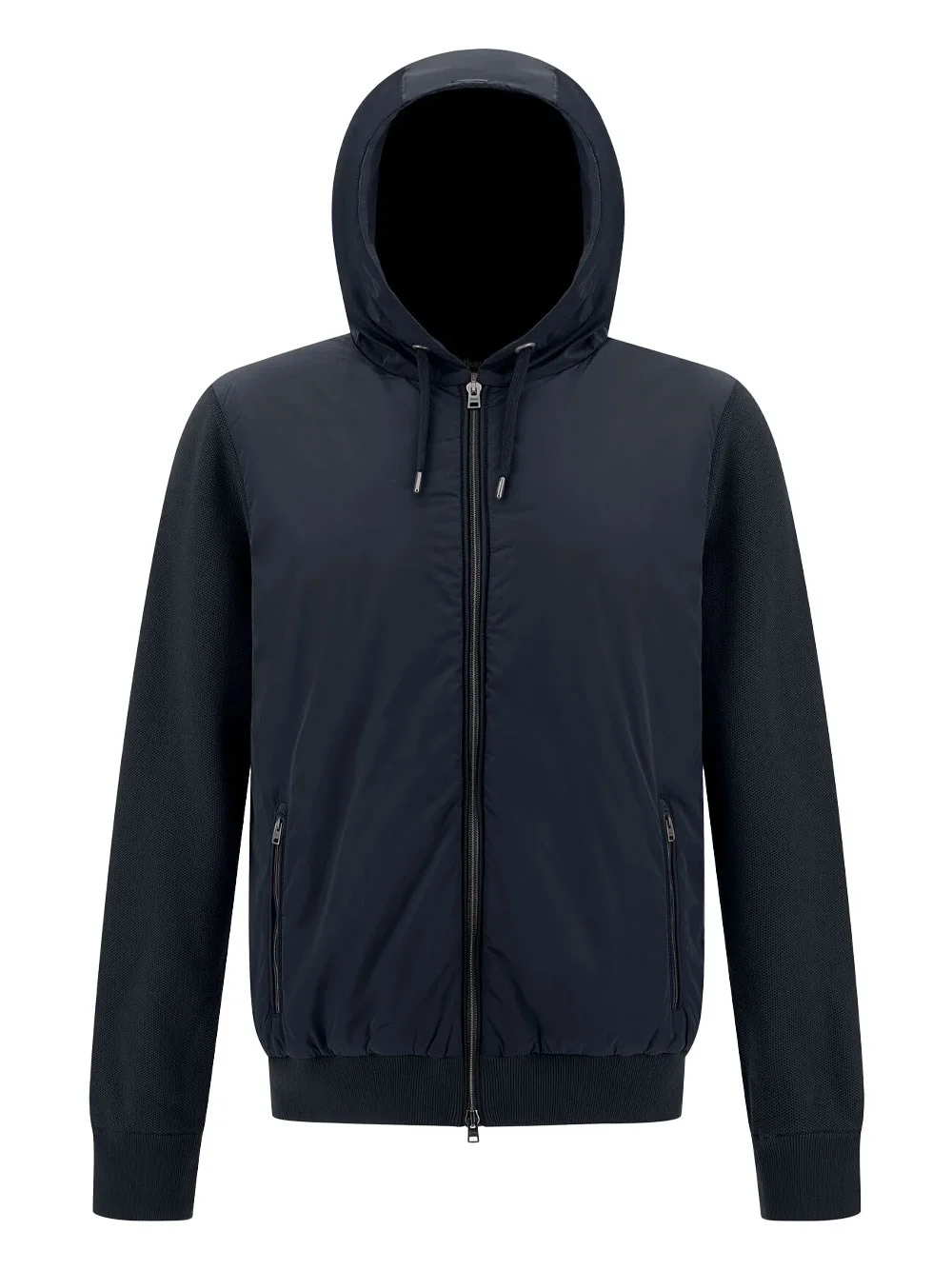 PIQUÉ KNIT AND NYLON JACKET - 1