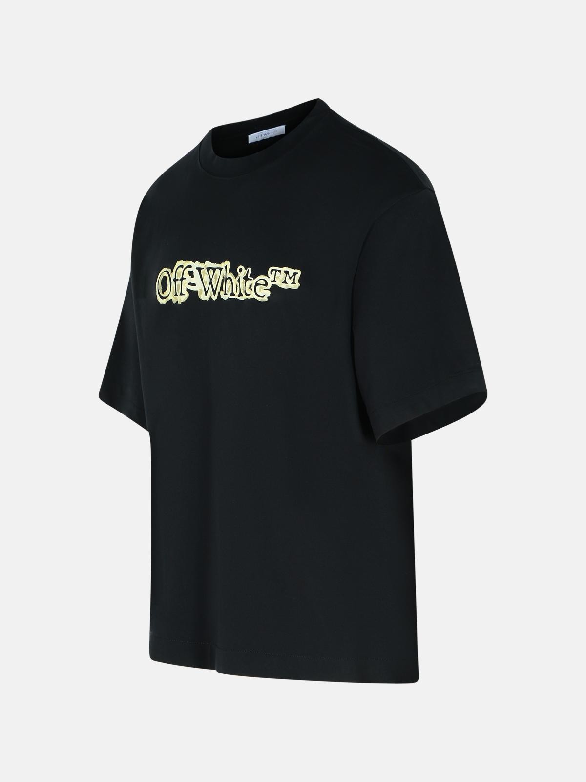 'CLOUDY ARROW' BLACK COTTON T-SHIRT - 2
