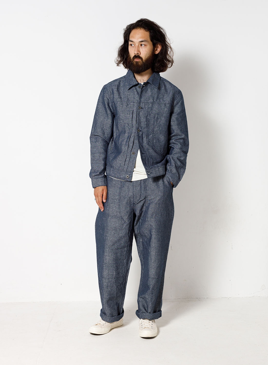 Carpenter Pant Cotton Linen in Navy - 2