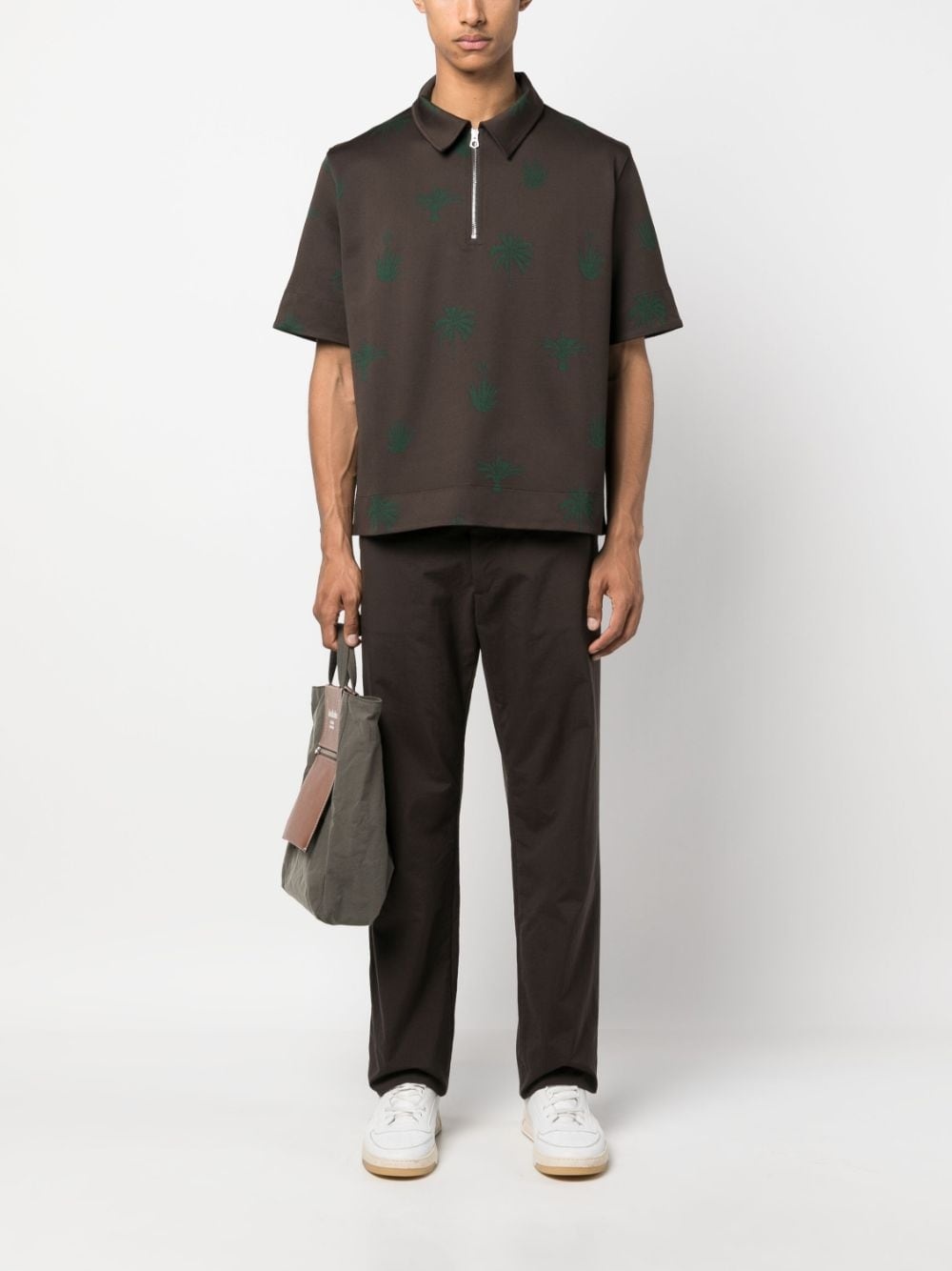 palm tree-print polo shirt - 2