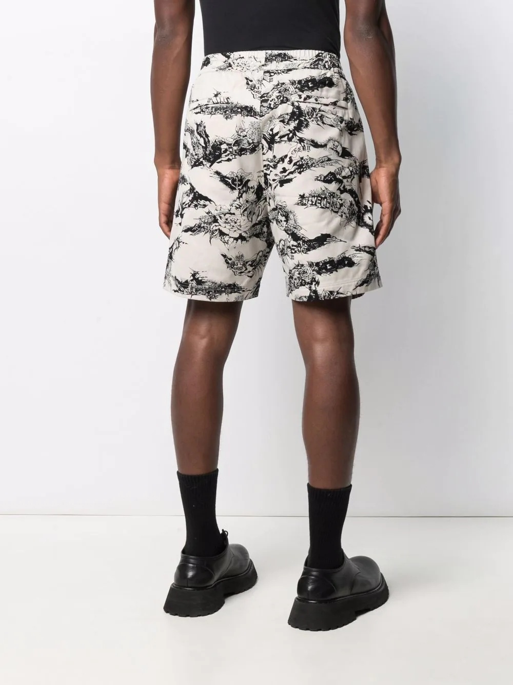 graphic-print track shorts - 4