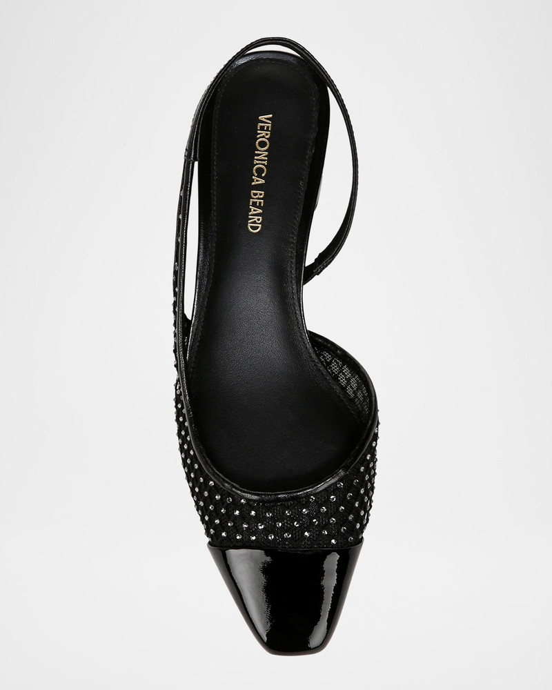 Cecile Net Leather Slingback Ballerina Flats 4