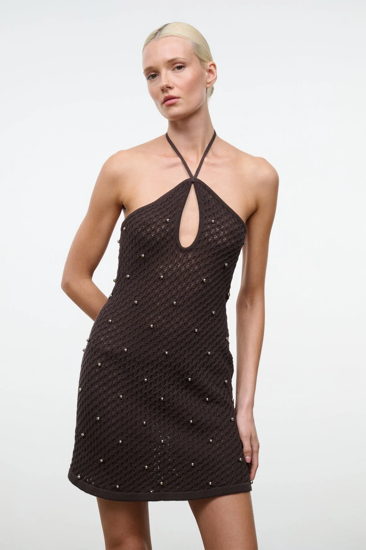 STAUD ISOLA DRESS ESPRESSO - 1
