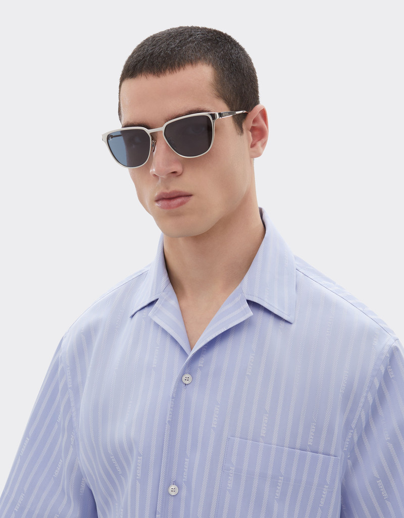 Ferrari Ferrari sunglasses in silver-coloredmetal with blue crystal lenses outlook
