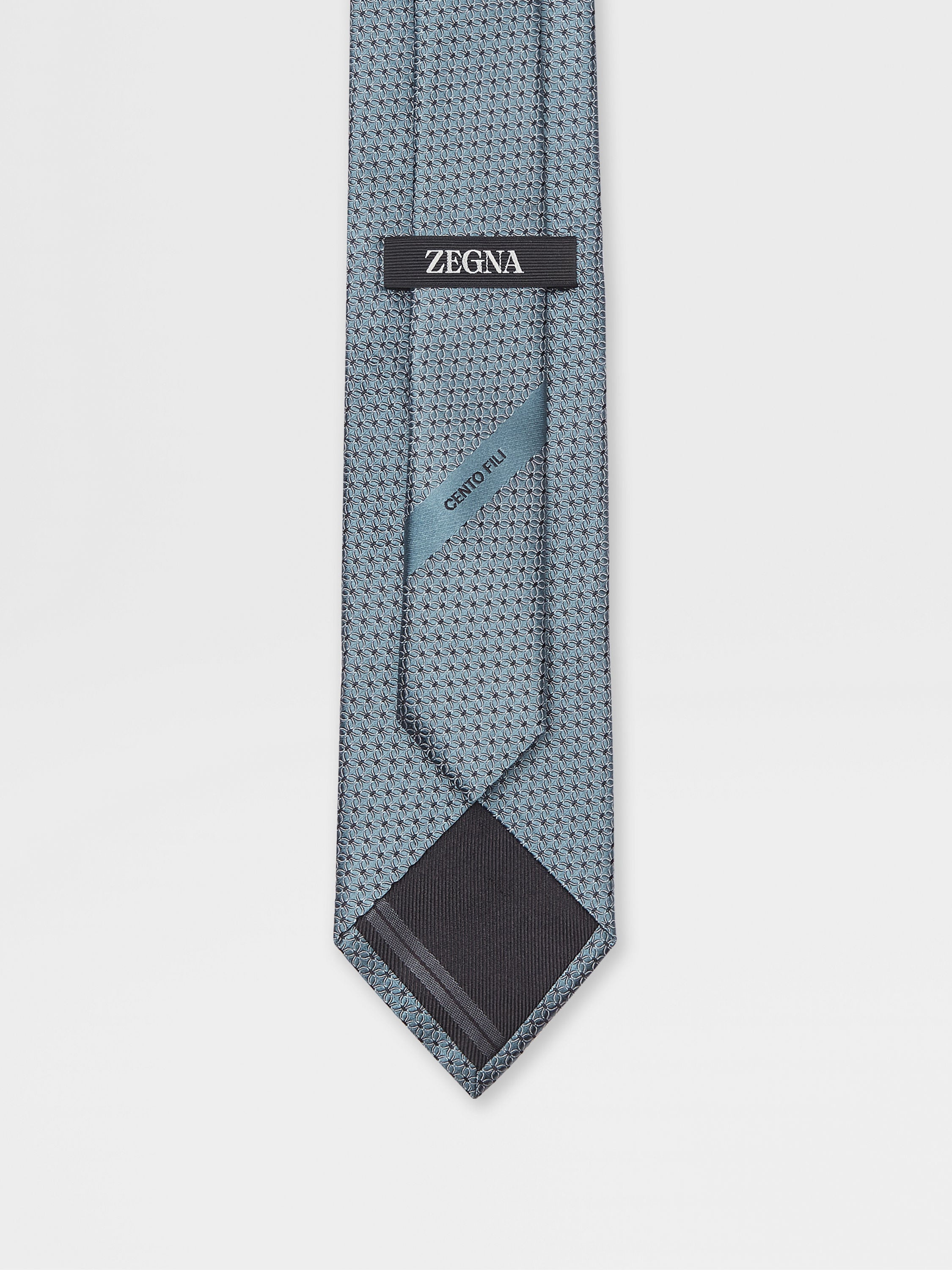 CENTO FILI LIGHT GREEN SILK JACQUARD TIE - 3