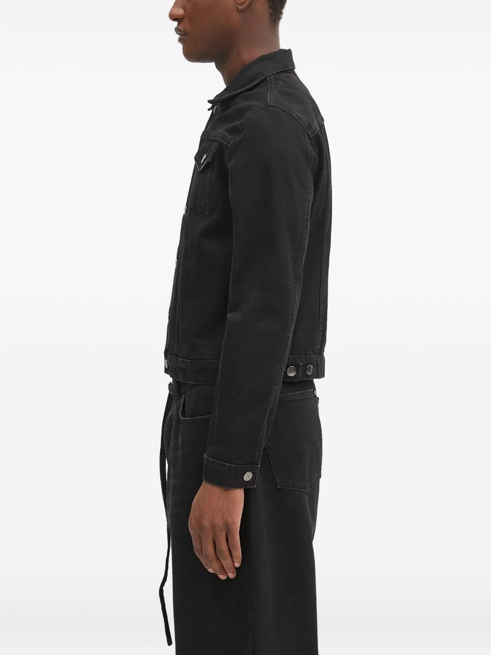 button-fastening denim jacket - 3