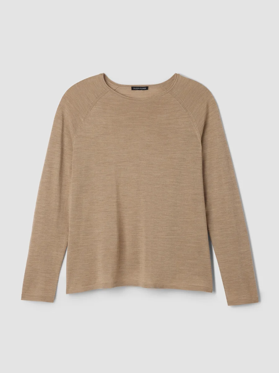 Superfine Merino Crew Neck Top in Regenerative Wool - 1