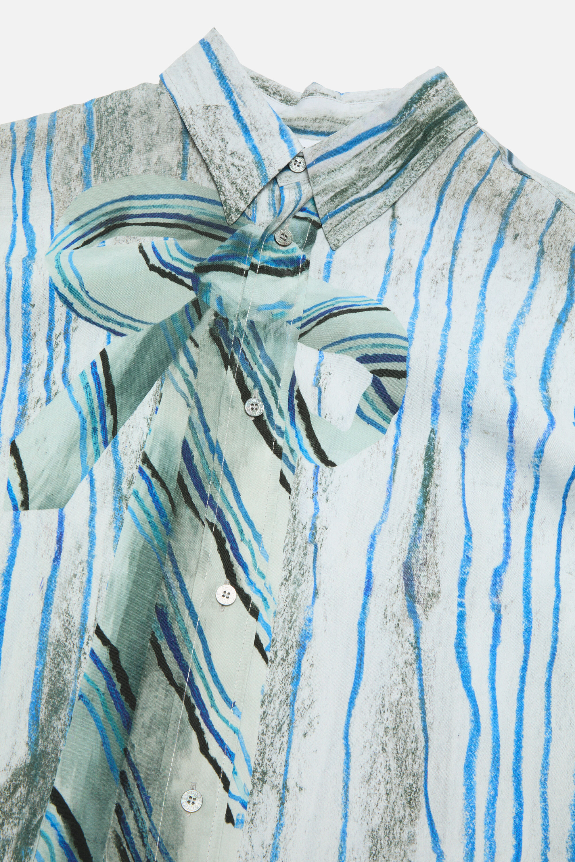 Printed Button-up Shirt - Blue multi - 5