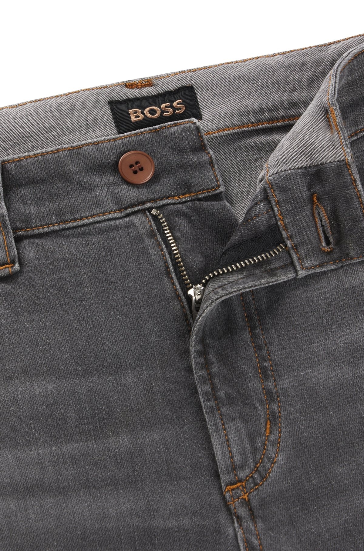 SLIM-FIT JEANS IN CHARCOAL STRETCH DENIM WITH CASHMERE - 6