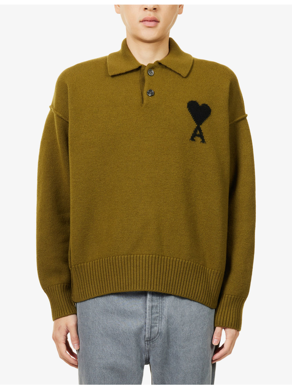 Ami De Coeur Logo-Intarsia Wool Knitted Jumper - 3