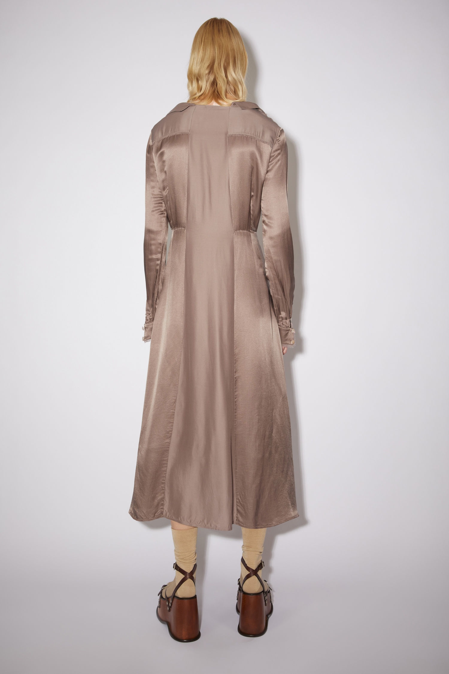 Long sleeve dress - Mink brown - 3