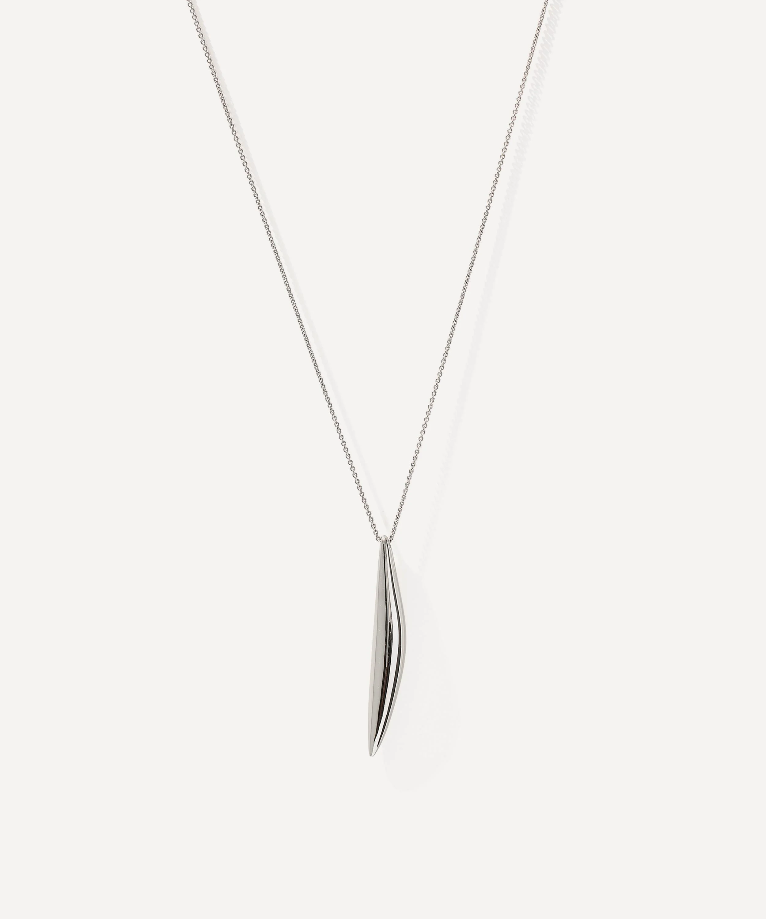Sterling Silver Cinder Dropped Pendant Necklace - 1