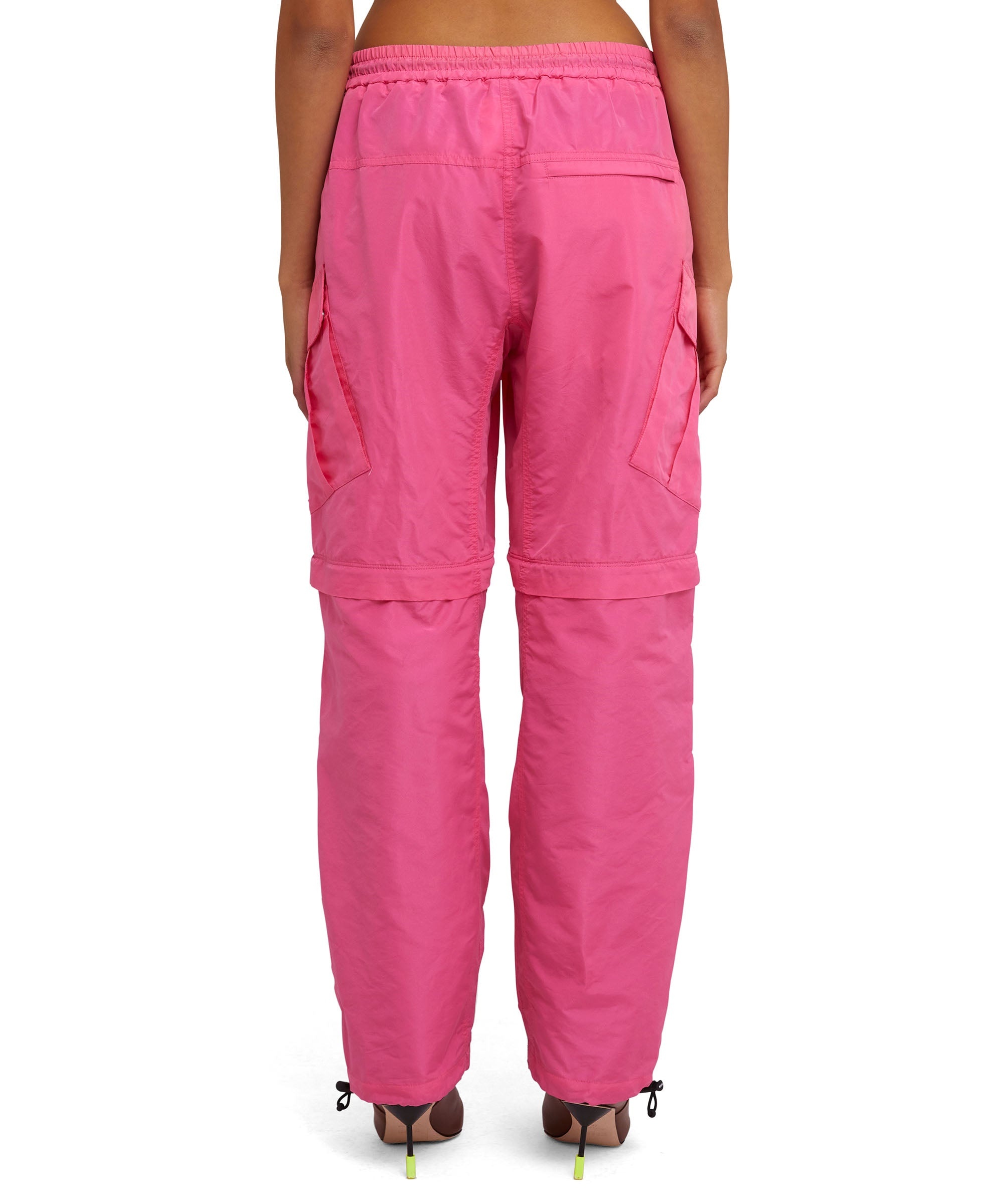 Solid color taffeta cargo pants - 3