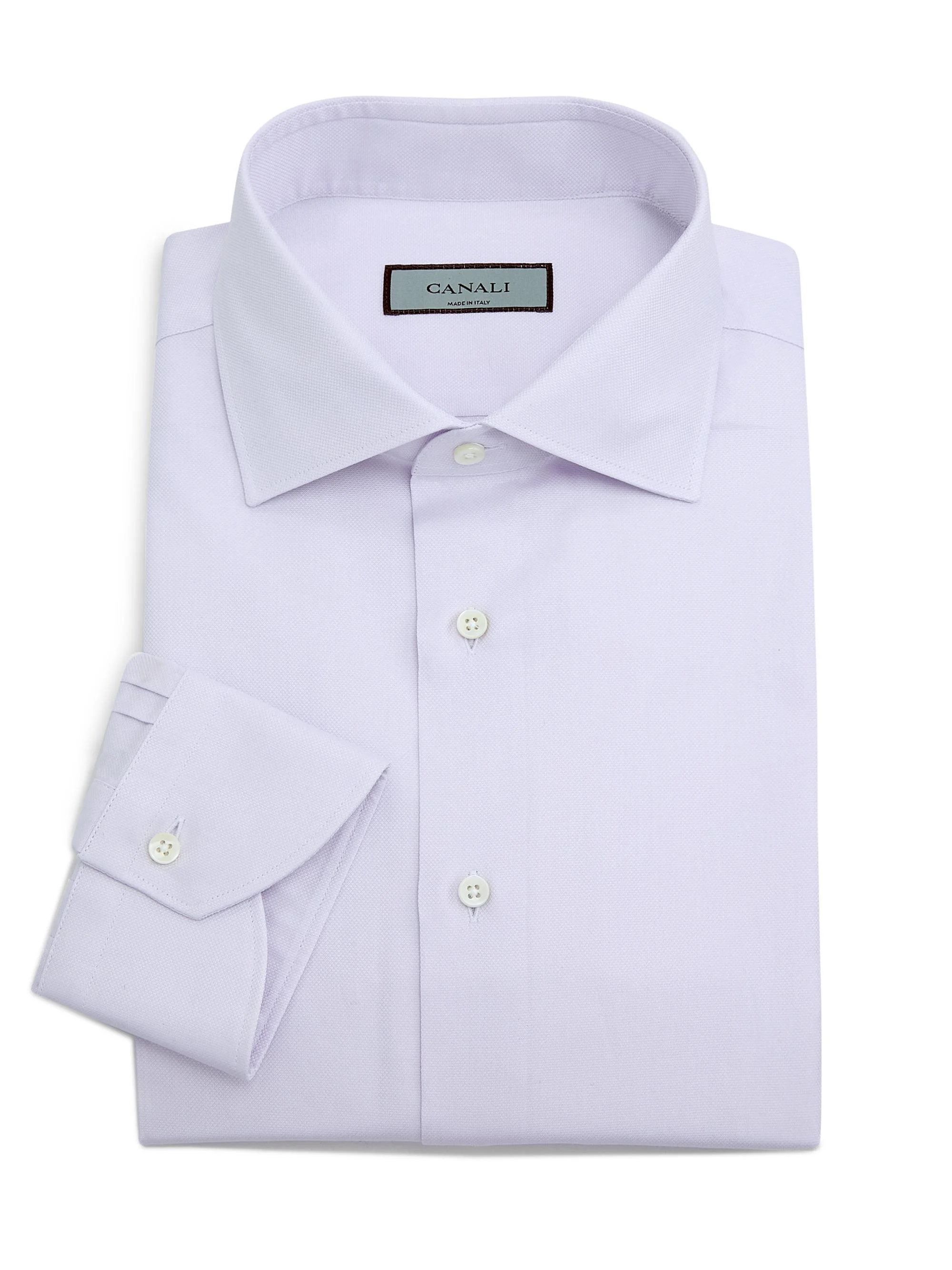 Men's Solid Mini Pique Dress Shirt - Pink - 1
