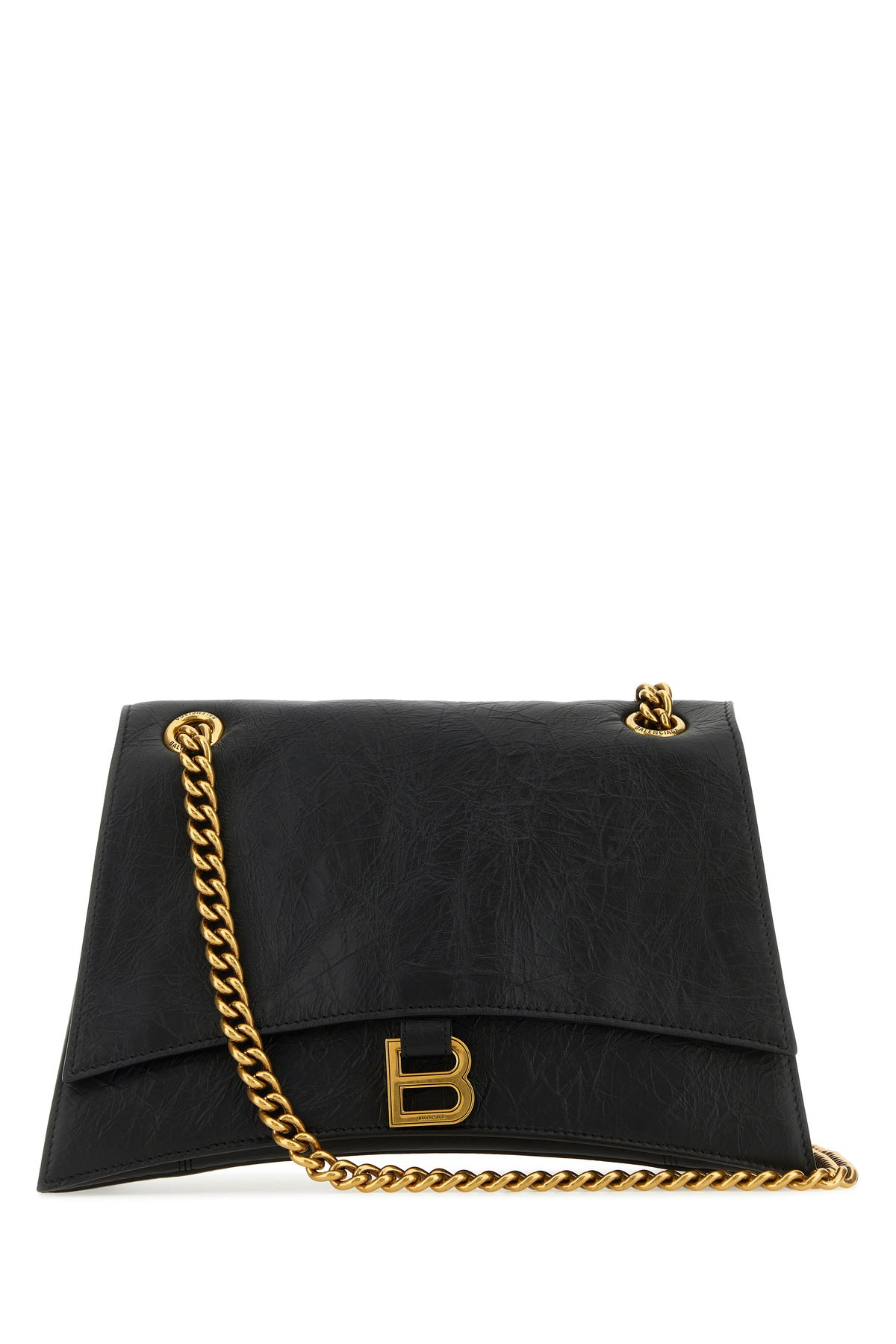 Black leather Crush M shoulder bag - 1