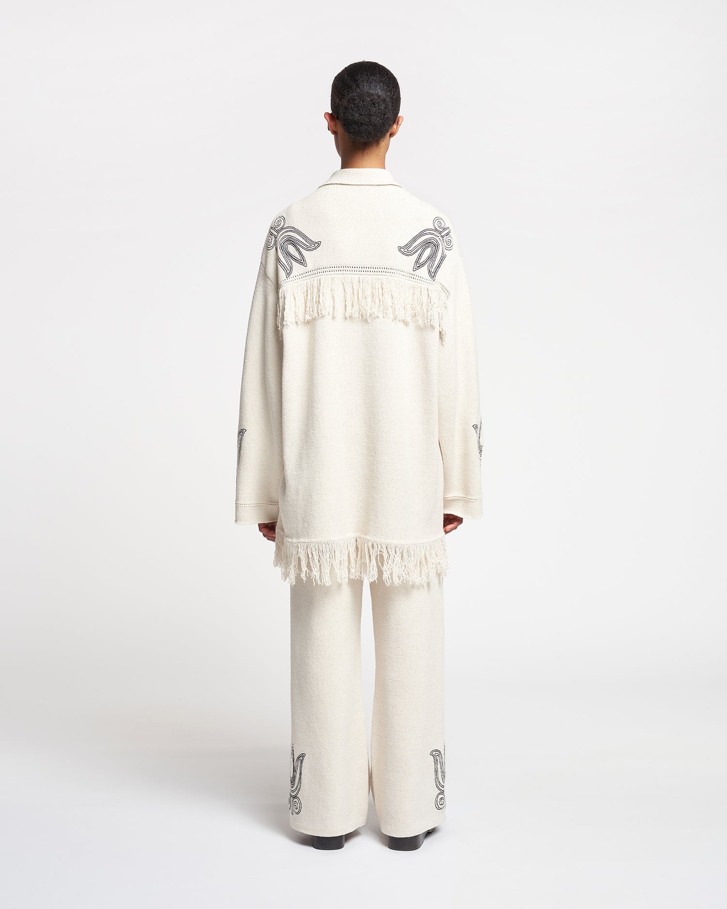Embroidered Textured-Linen Cardigan - 5