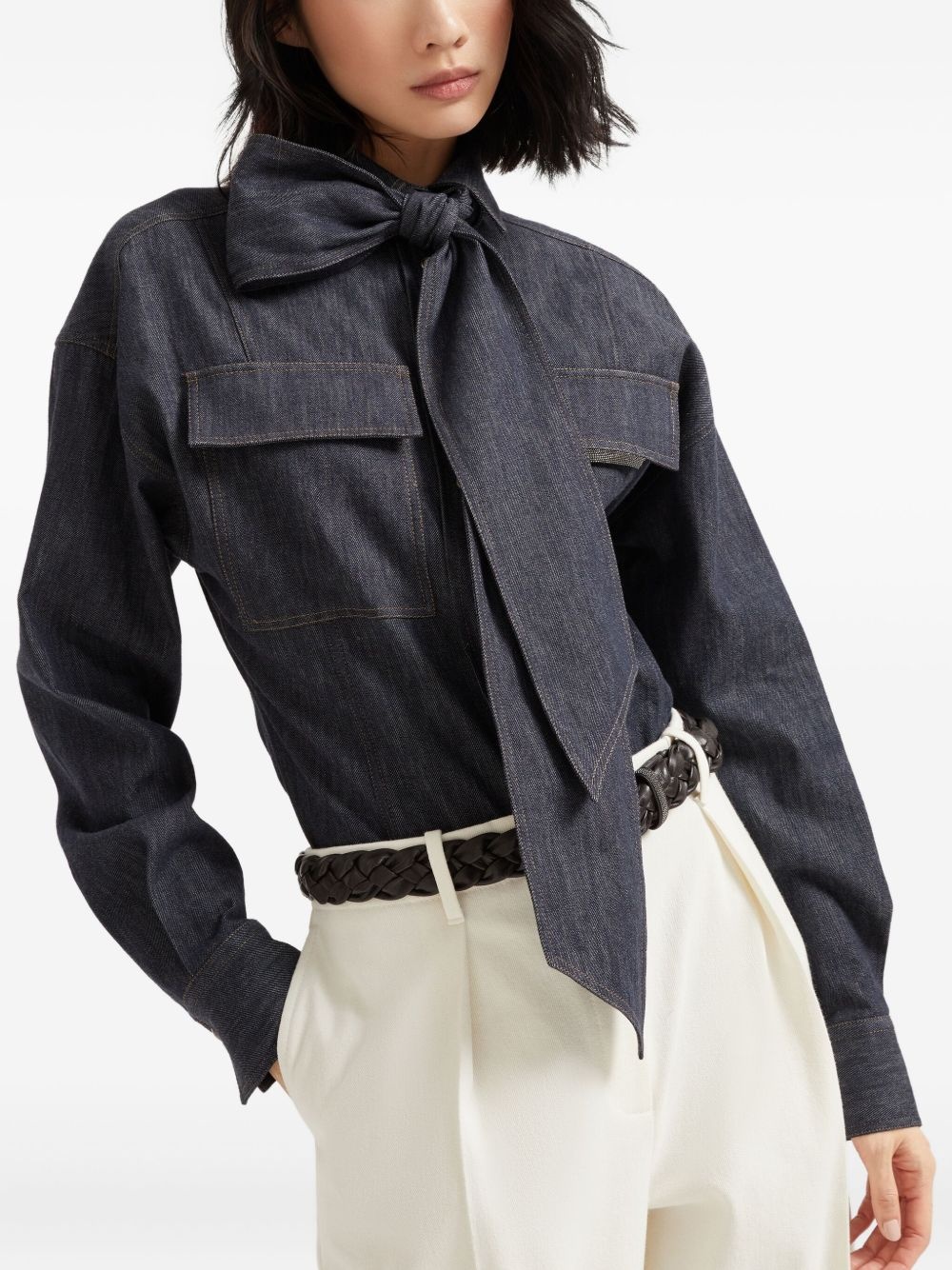 pussy-bow shirt - 4