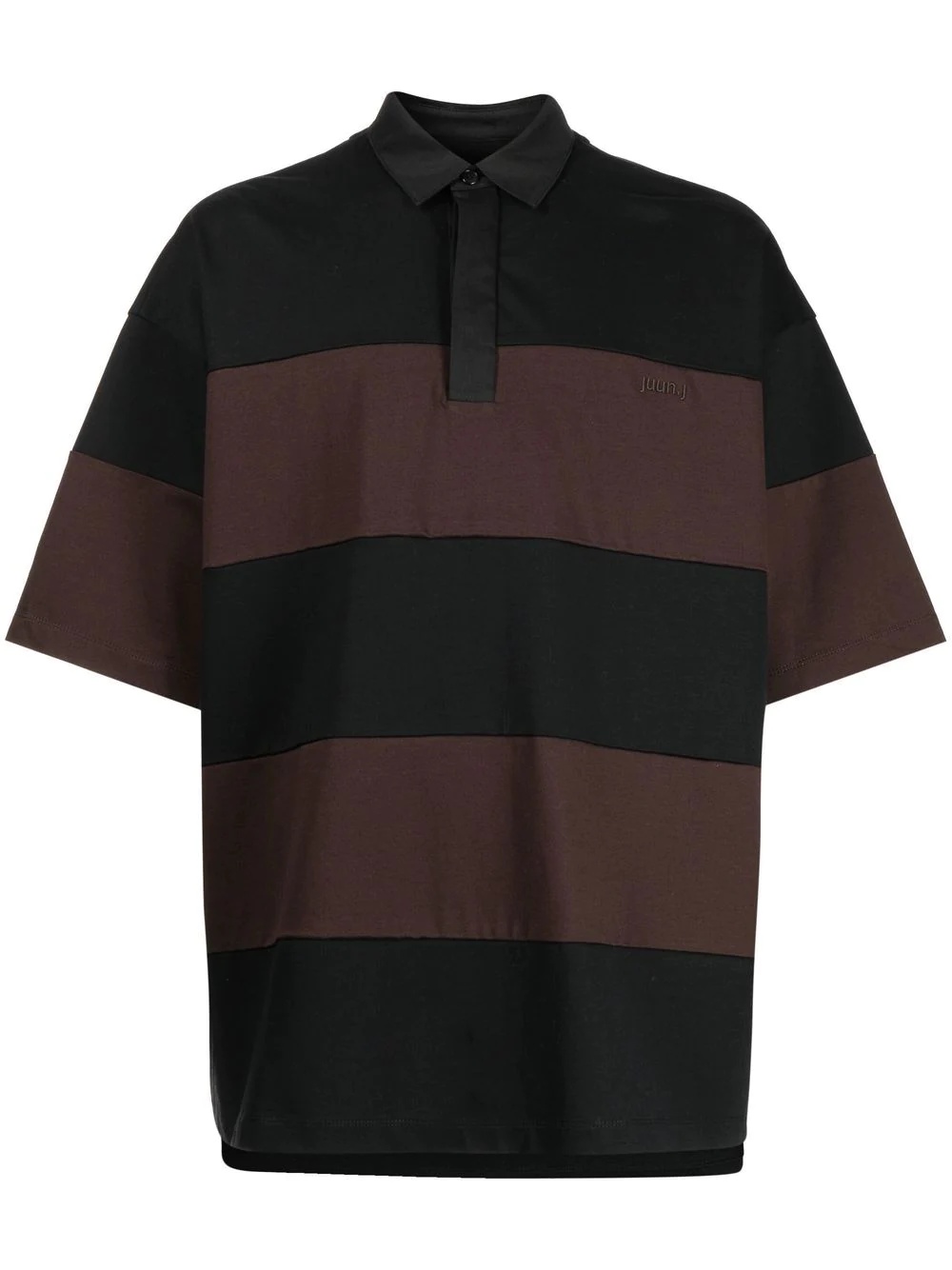 striped short-sleeve polo shirt - 1