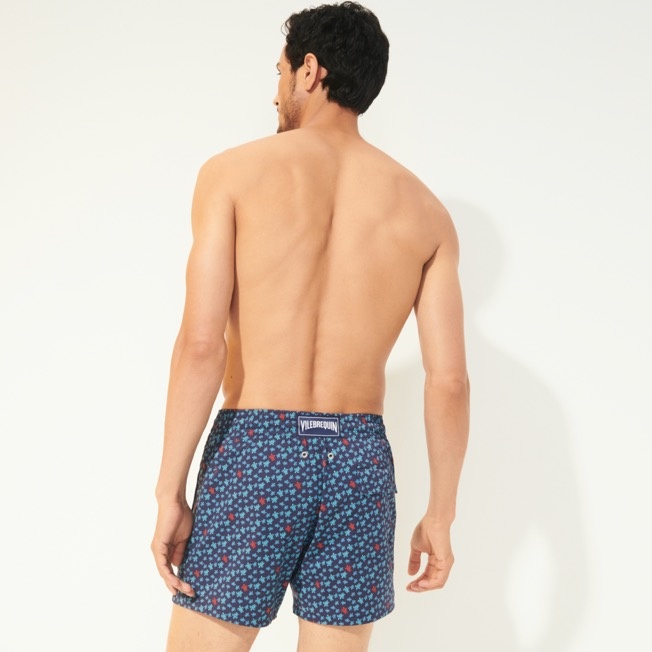 Men Stretch Swim Trunks Micro Ronde Des Tortues Tricolore - 4