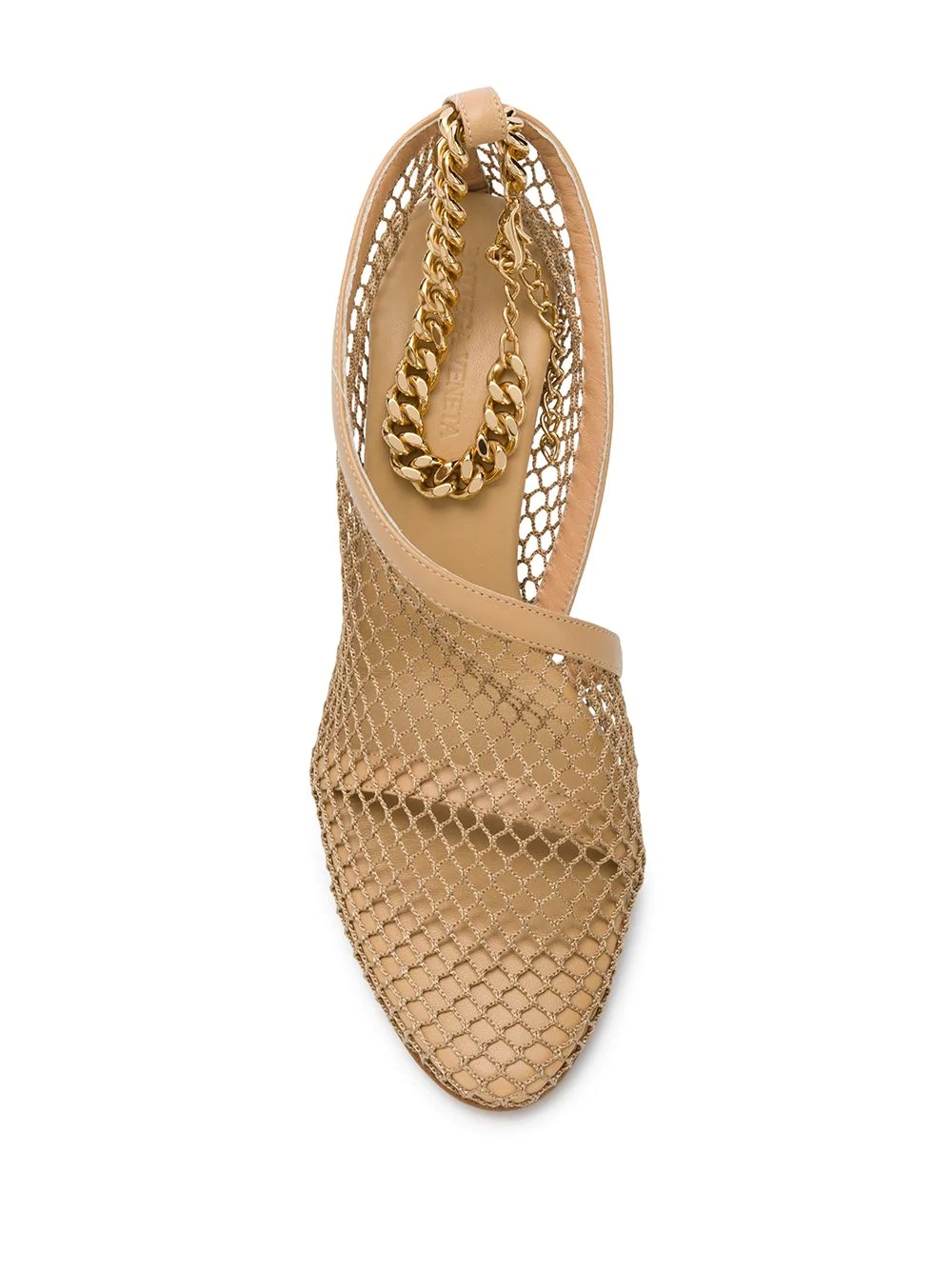 chain-trimmed 100mm mesh sandals - 4