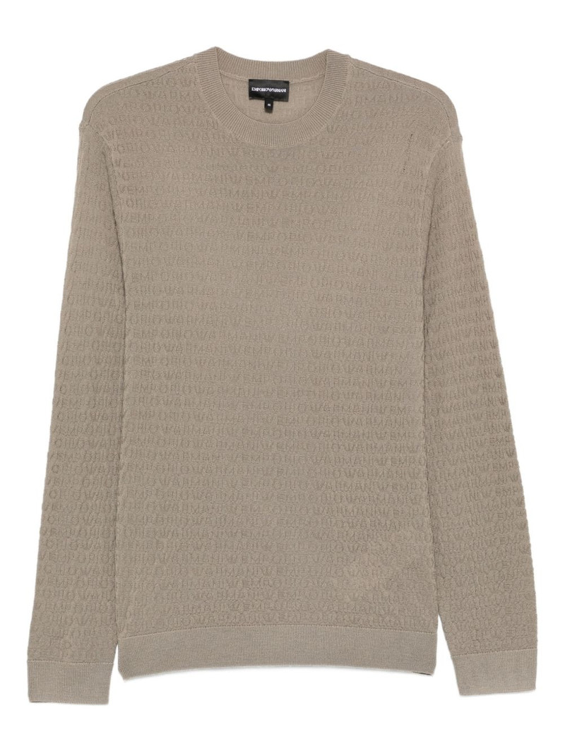 textured crew-neck sweater 1