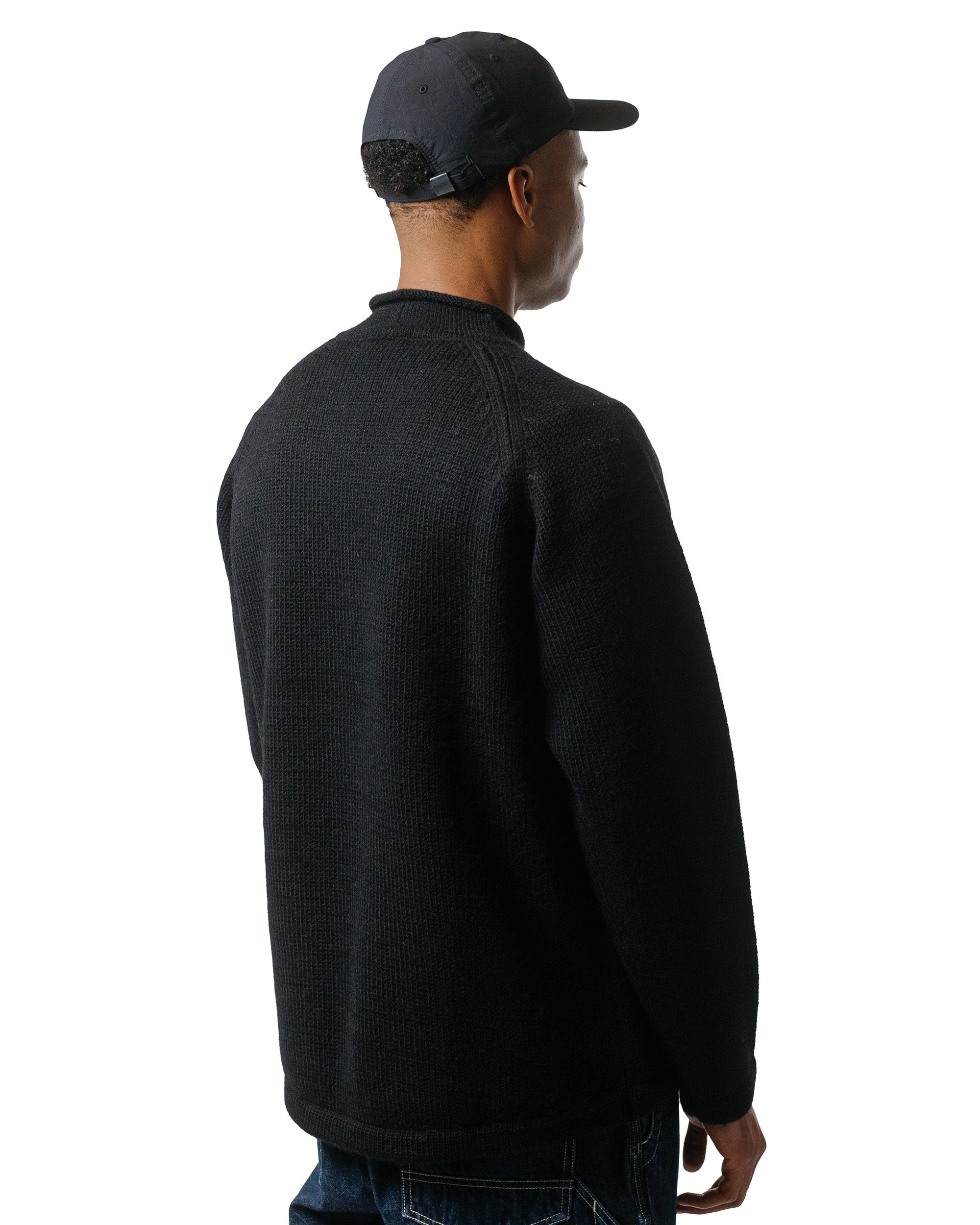 Adventurer Roll Neck Sweater Wool Yarn Black - 3
