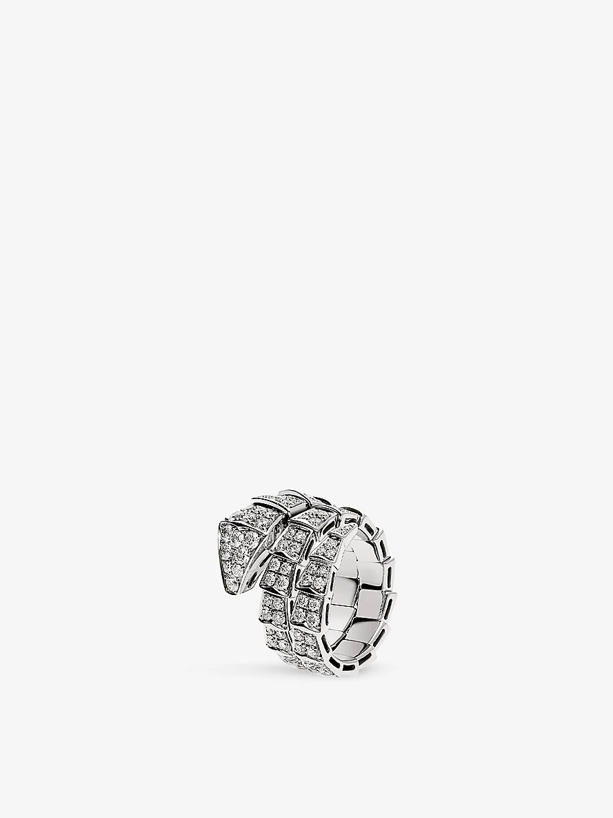 Serpenti 18kt white-gold and diamond ring - 1