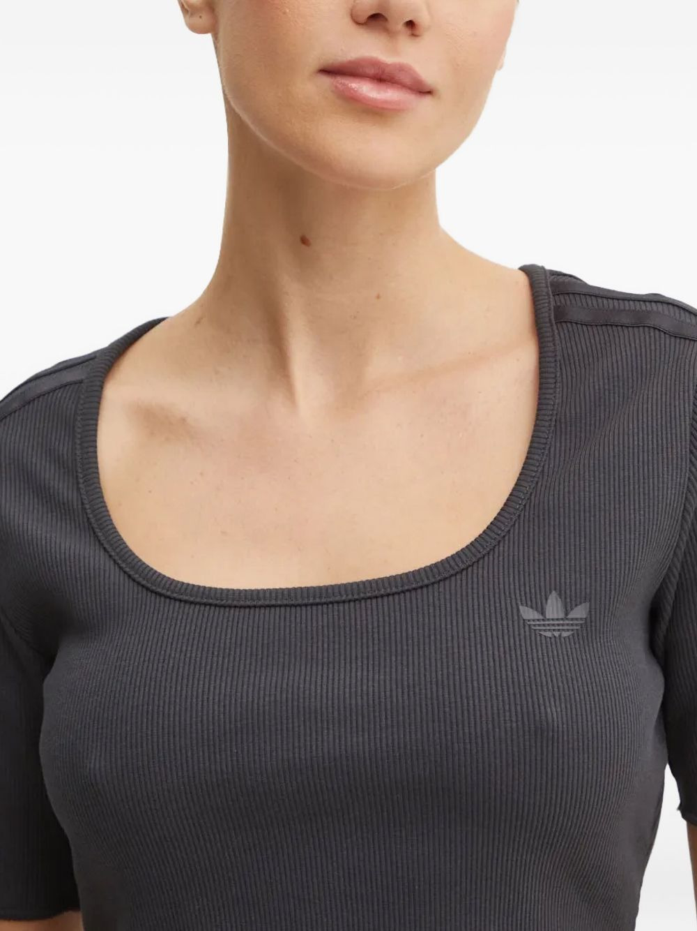ribbed scoop-neck T-shirt - 4