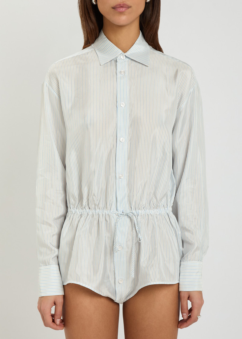 BETTTER Bettter Lining Shirt Striped Satin Bodysuit outlook