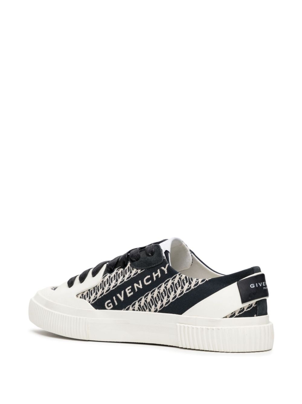 logo-embroidered leather sneakers - 3