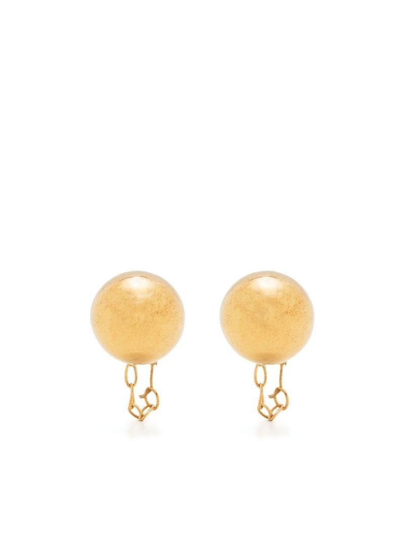 ball-stud chain earrings - 1