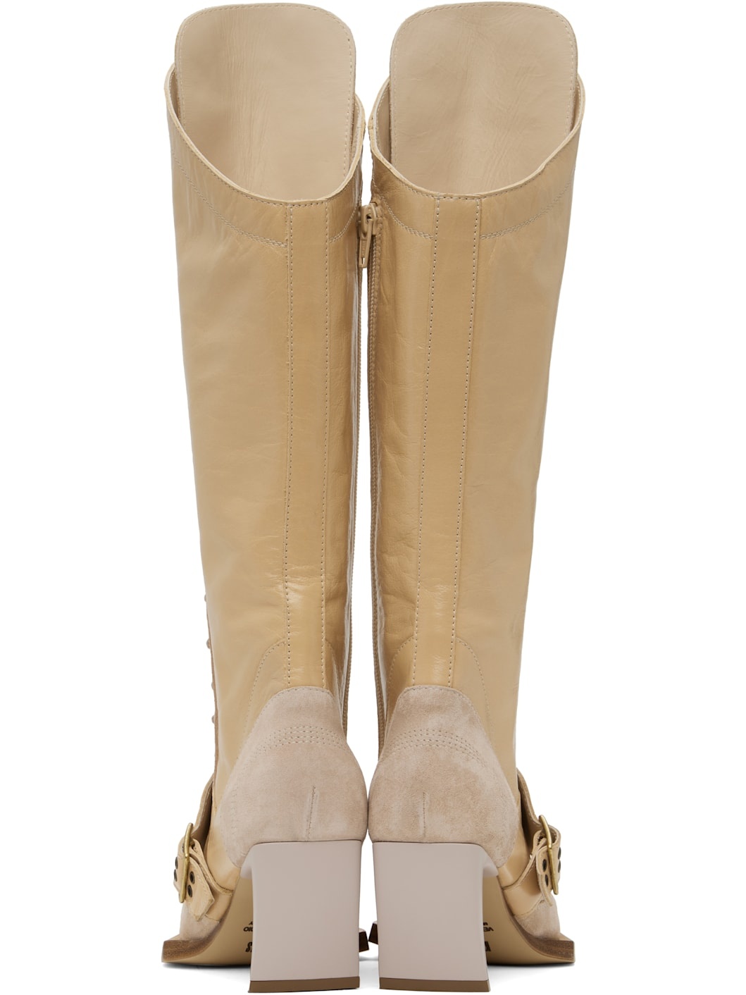 Beige & Pink Serpent Boots - 2
