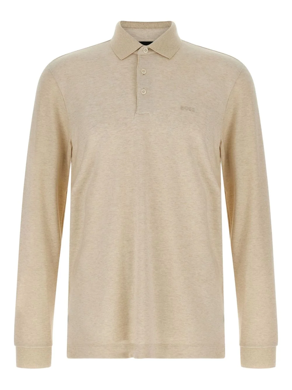 embroidery-logo long-sleeve polo shirt - 1