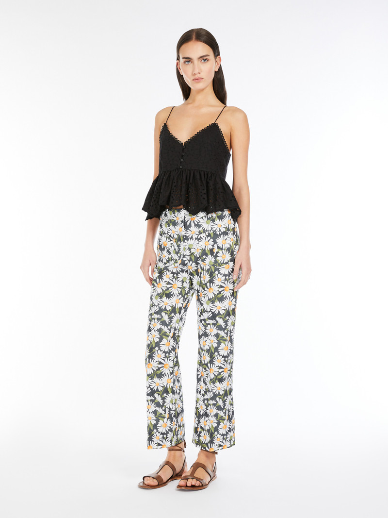 WEEKEND Max Mara ASBURGO1234 Embroidered cotton canvas top outlook