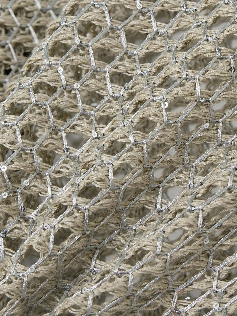 Sequin-embellished metallic open-knit linen-blend sweater 4