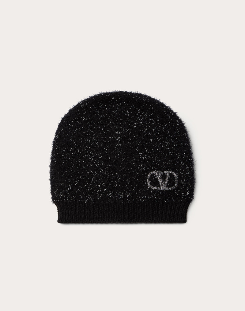 EMBROIDERED WOOL VLOGO SIGNATURE BEANIE 1