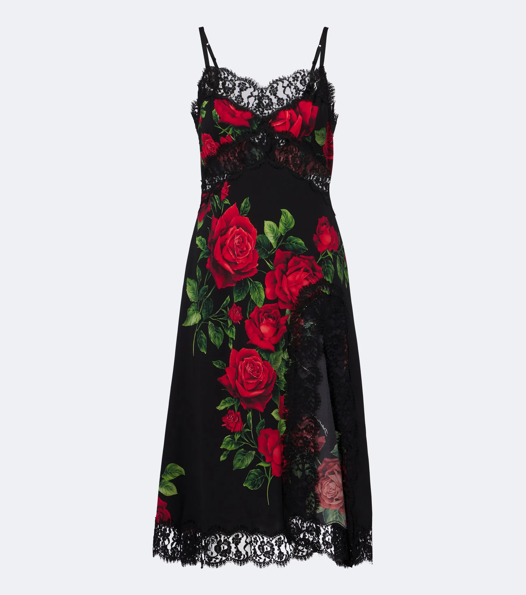 Floral silk and cotton-blend slip dress - 1