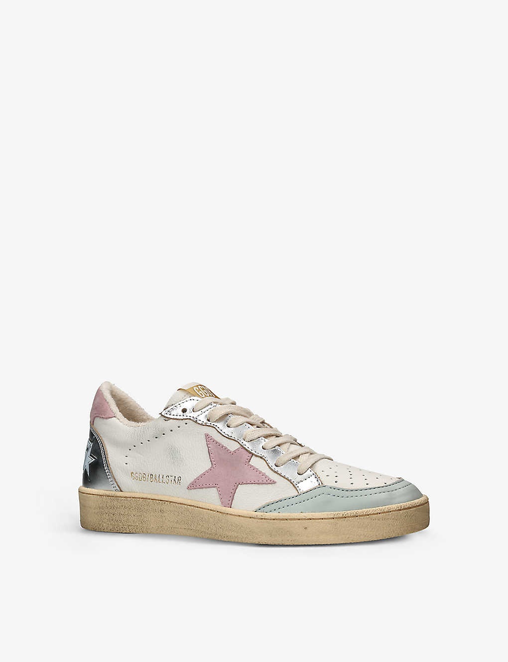 Ball Star suede star-patch leather trainers - 3