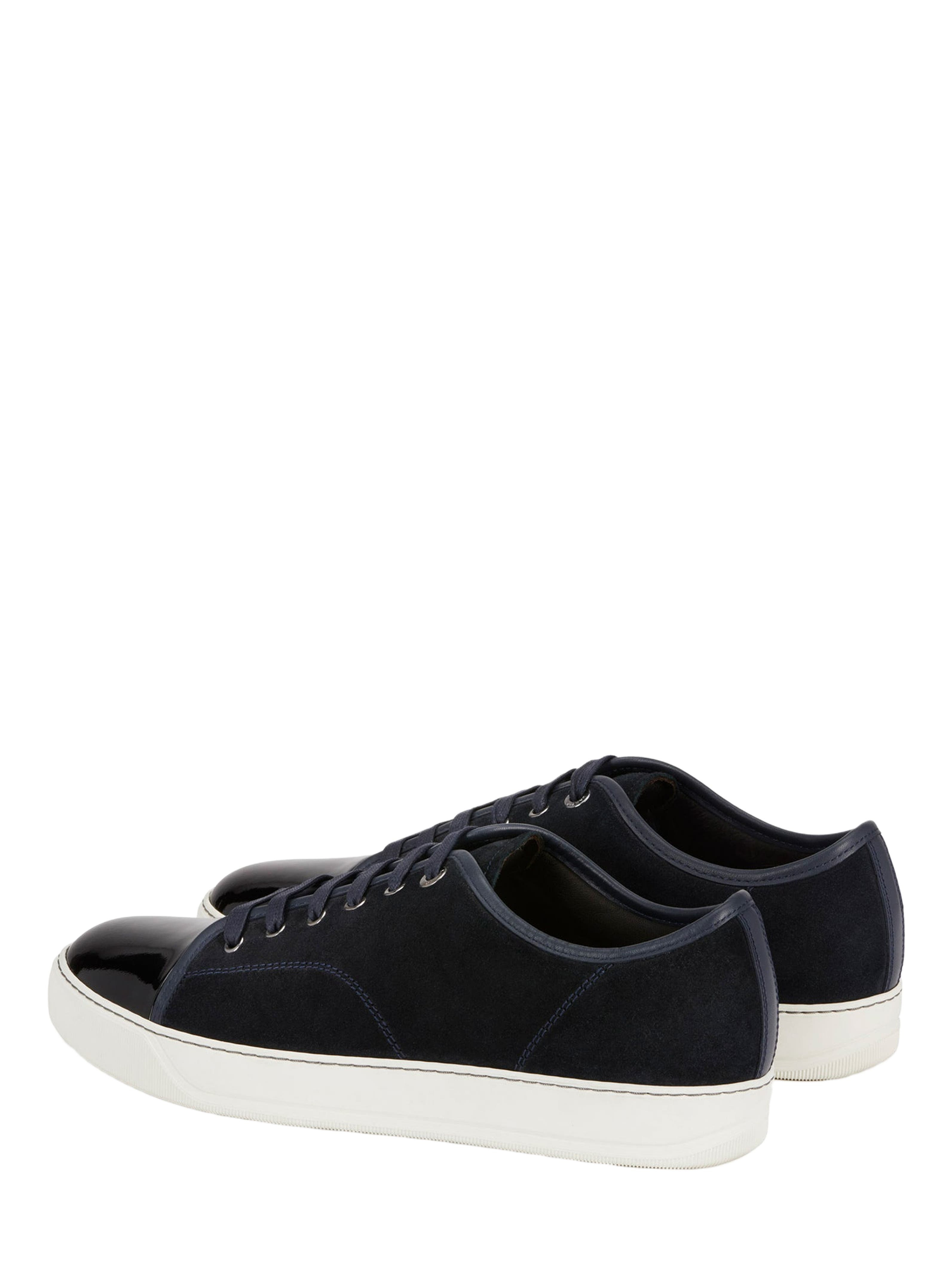Lanvin Dbb1 Suede And Patent Leather Sneakers in Navy Blue at Nordstrom - 3