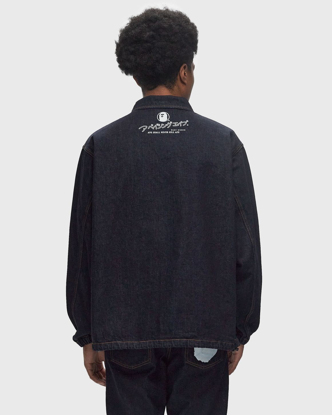 BATHING APE RELAXED FIT DENIM COACH JACKET - 3