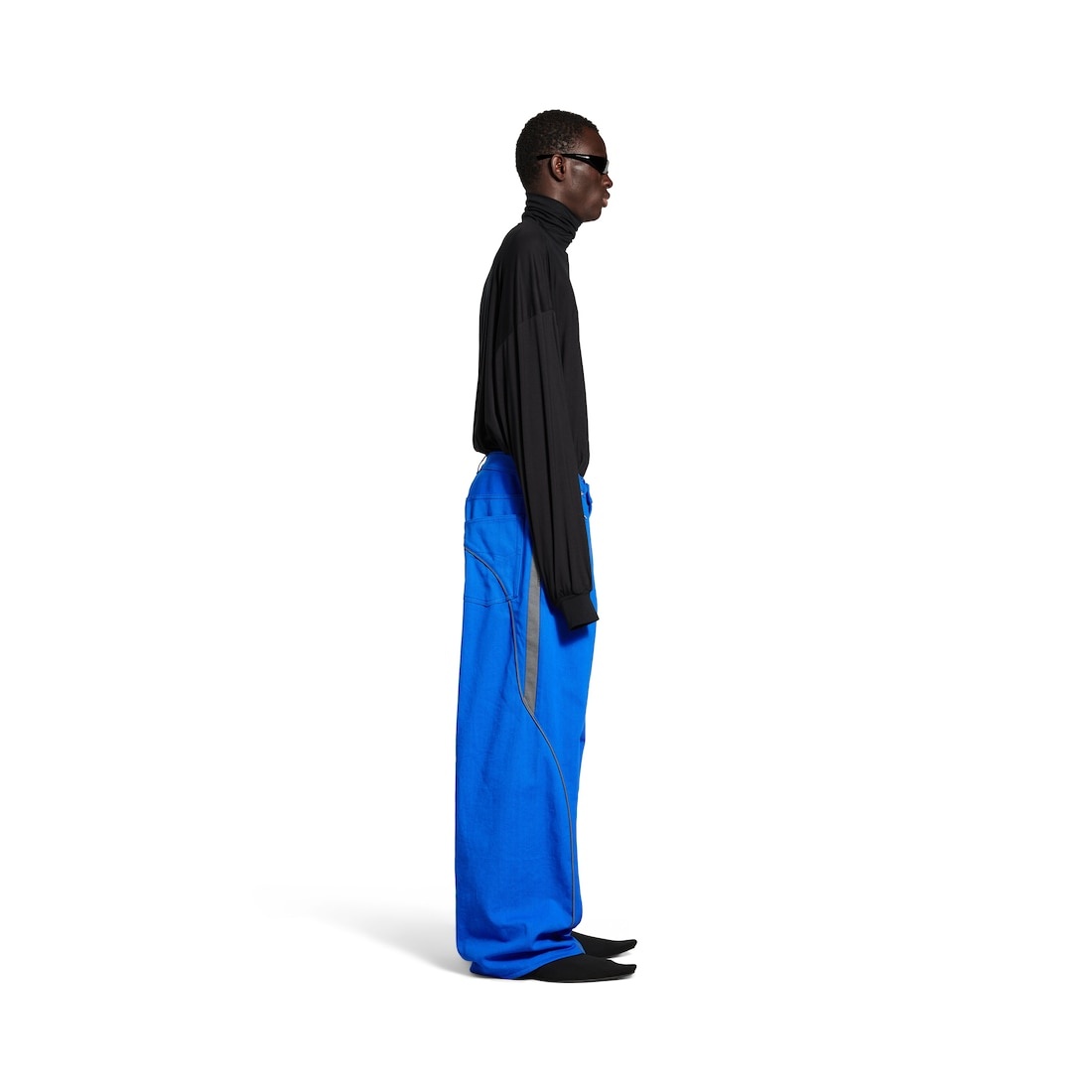 Men's Tracksuit Denim Pants in Royal Blue - 3