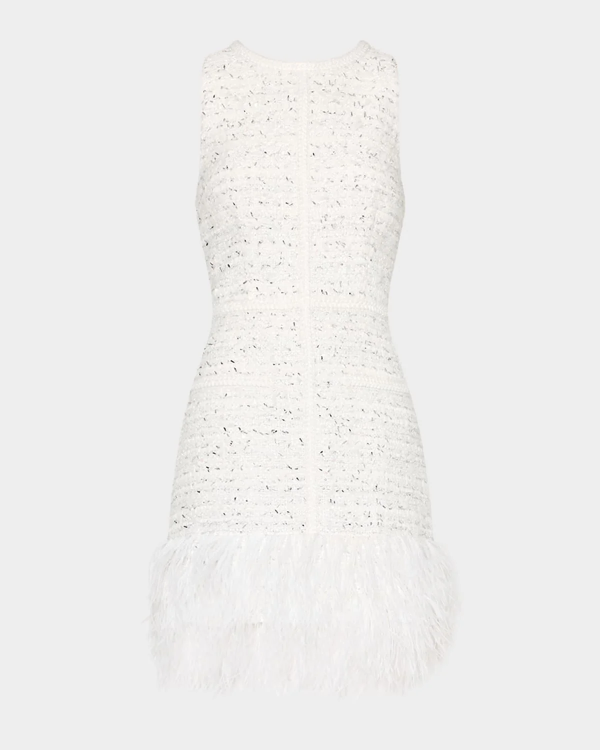 Raven Metallic Tweed Feathered Mini Dress - 1