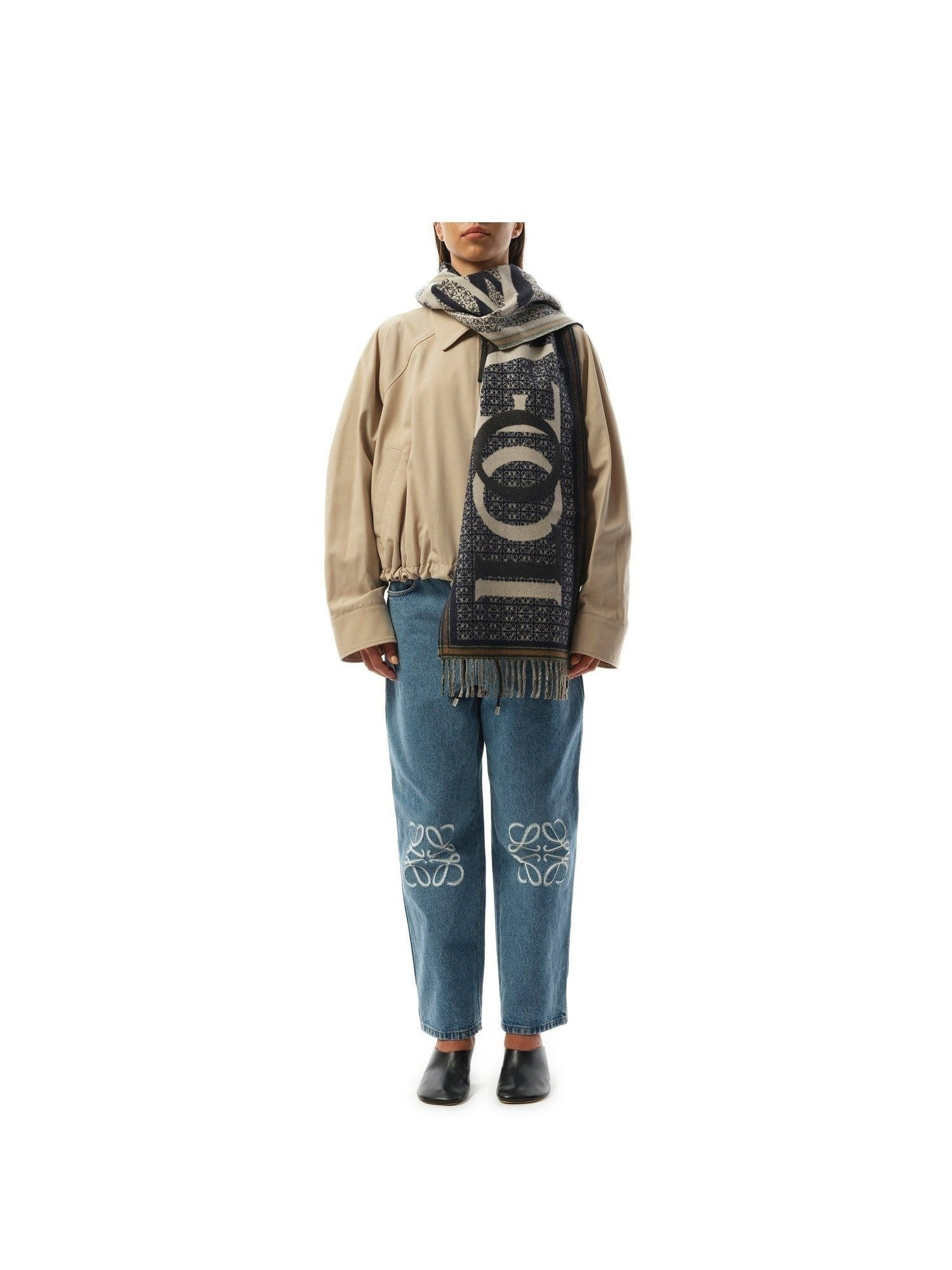 Loewe Love Scarf in Navy Blue - 4