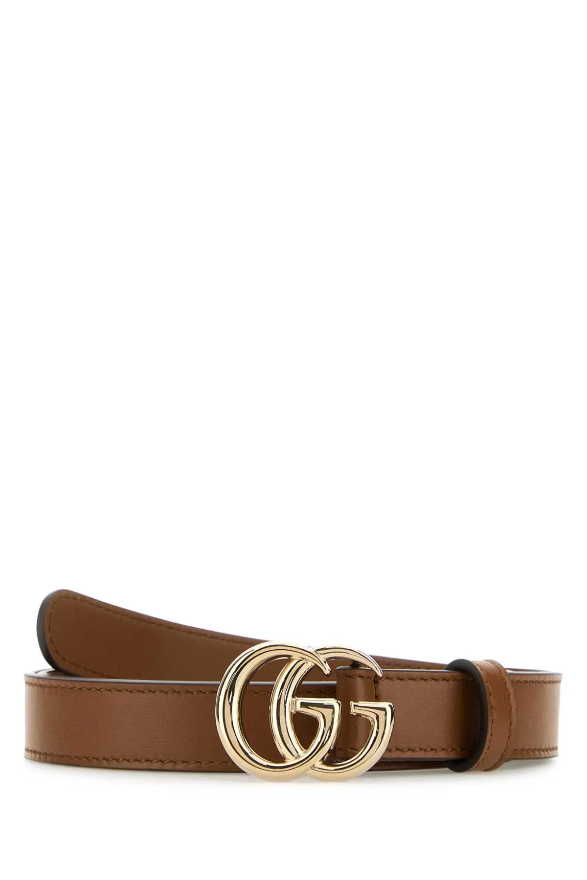 Gucci Women Brown Leather Gg Belt - 1