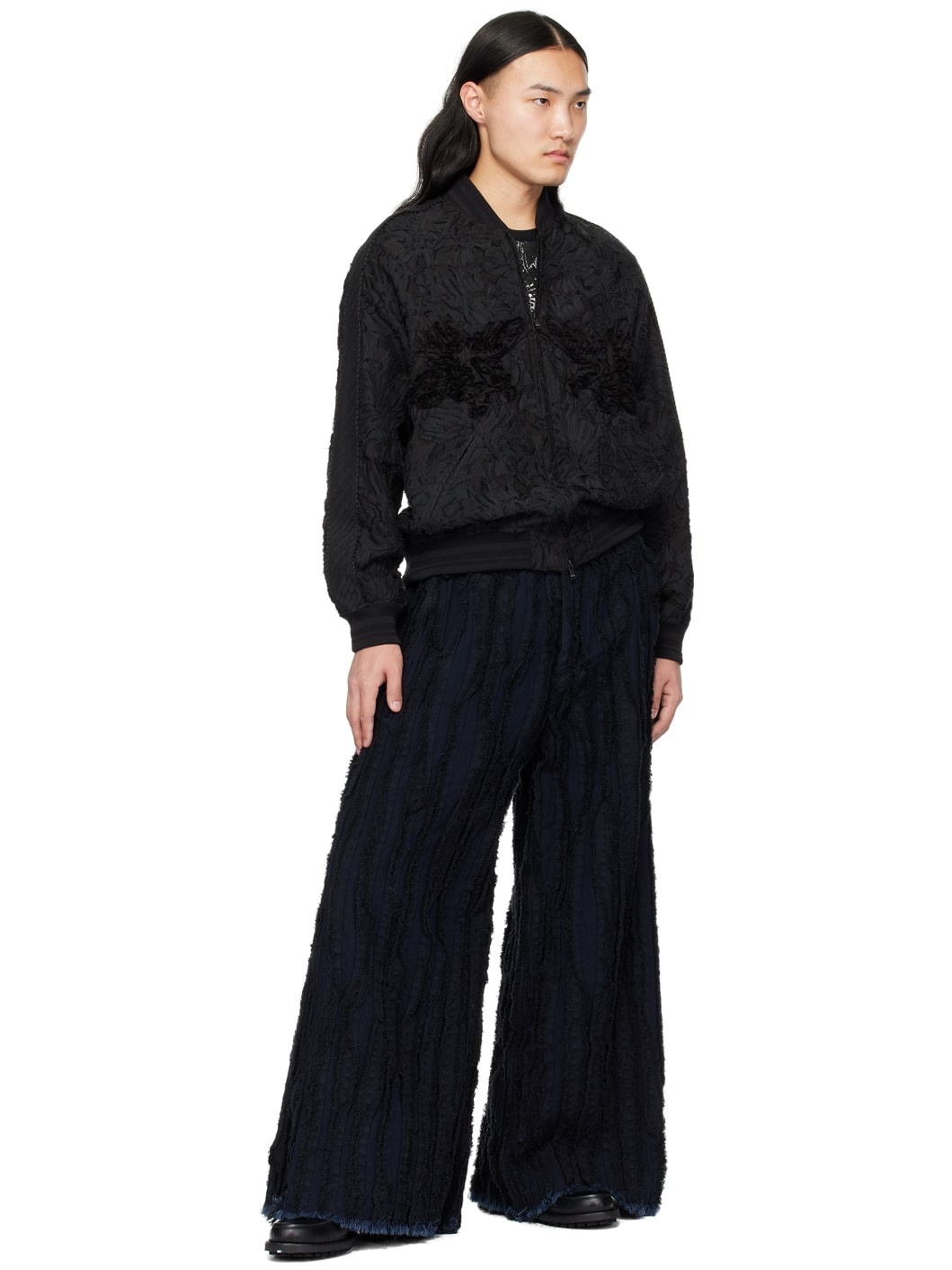 Black Frayed Edge Jeans - 4