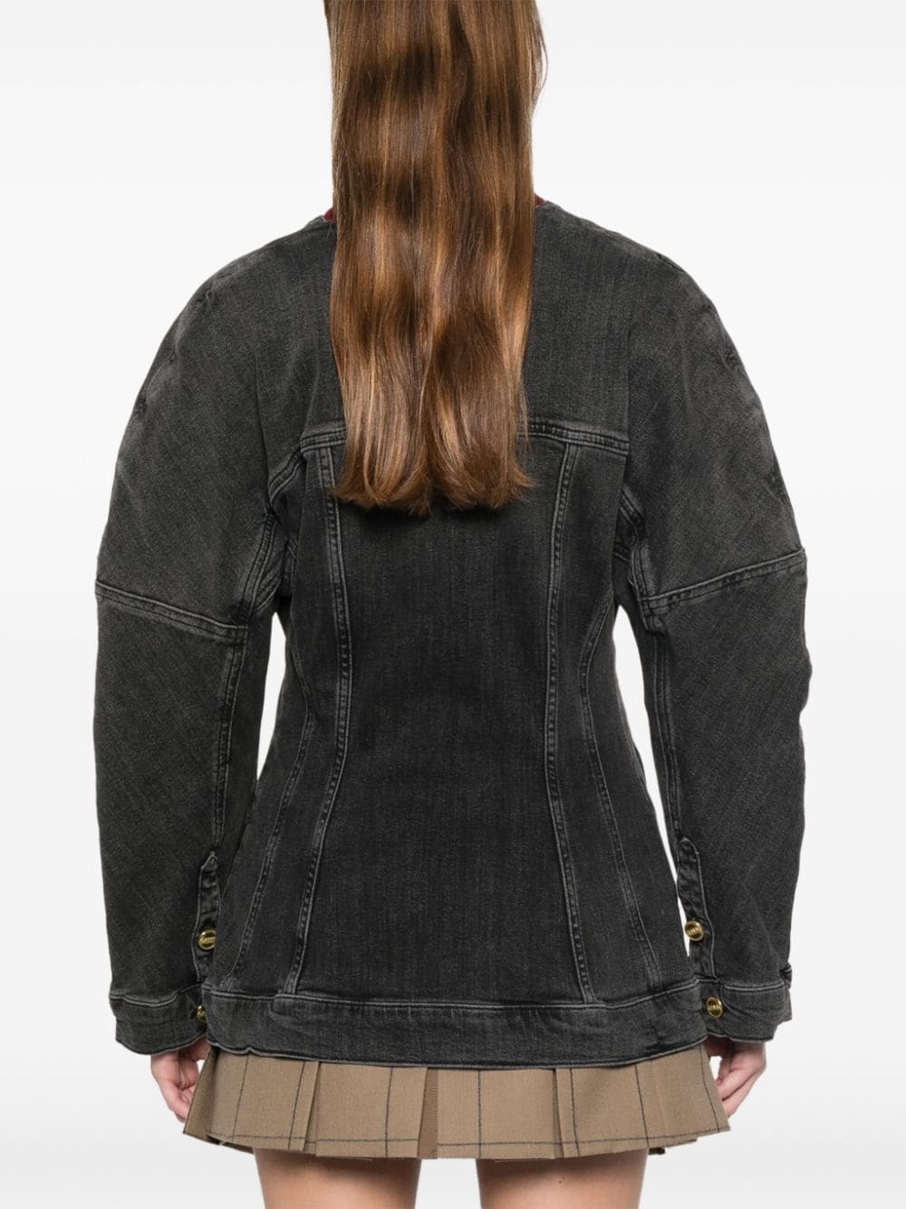 washed denim jacket - 4